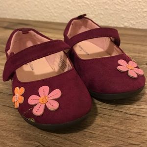 Faded Glory Toddler Faux Suede Burgundy Flats